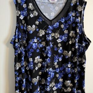 Floral V-Neck Sleeveless Top